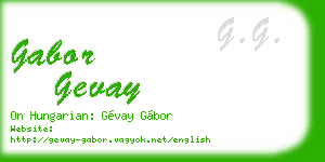 gabor gevay business card